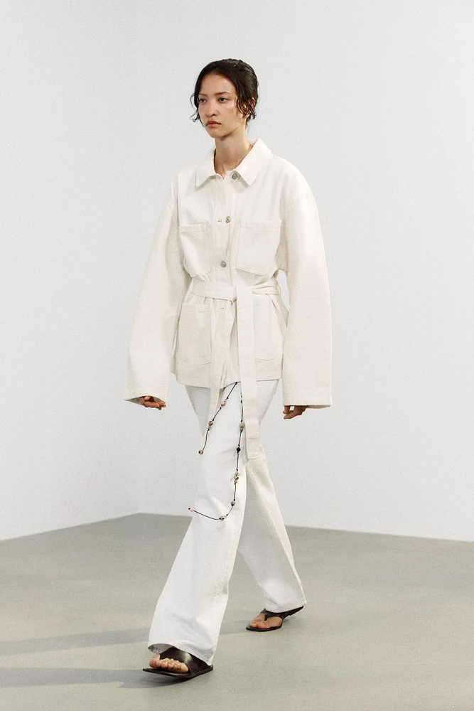BELTED TRF DENIM JACKET