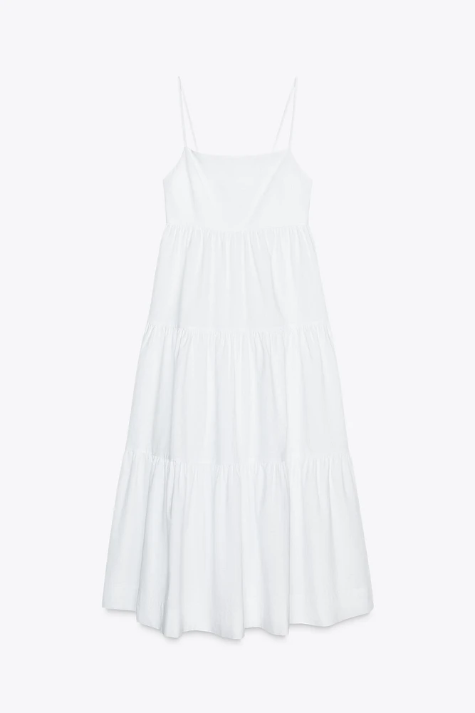 ROBE MIDI À PANNEAUX EN POPELINE