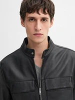 Nappa leather jacket with pockets