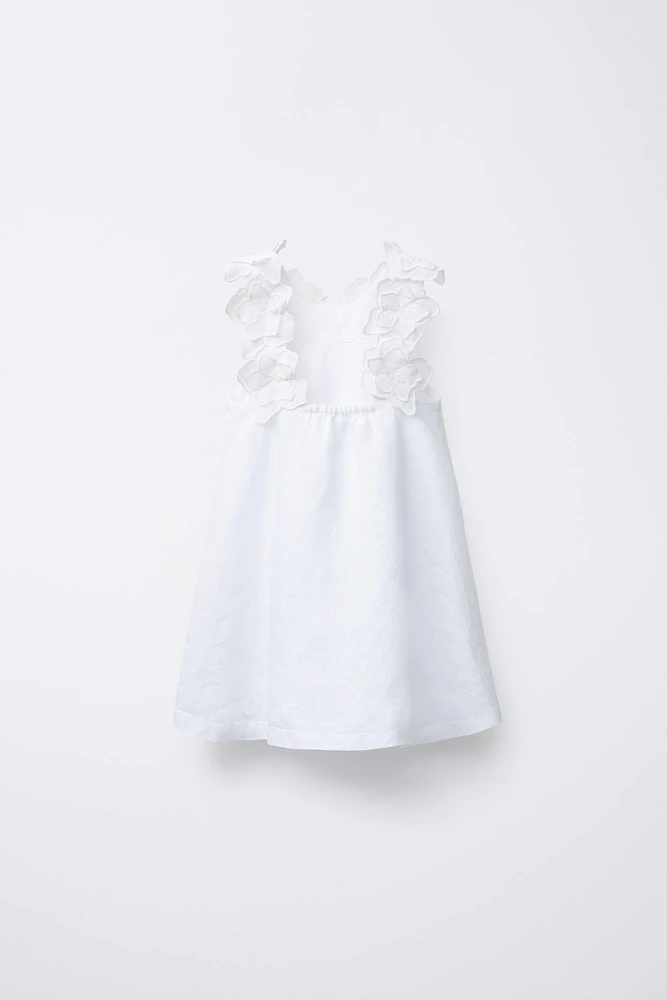 100% LINEN FLORAL DRESS