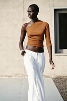 RIBBED ASYMMETRICAL TOP