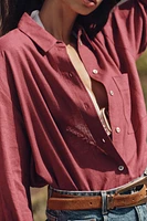 OVERSIZED LINEN BLEND SHIRT