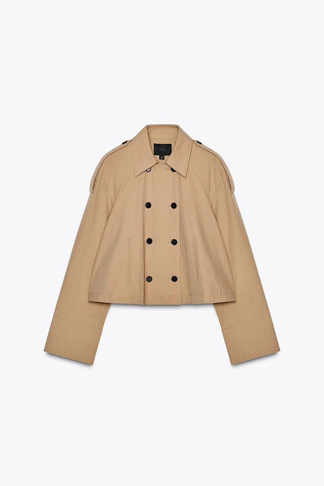 SHORT CAPE TRENCH COAT