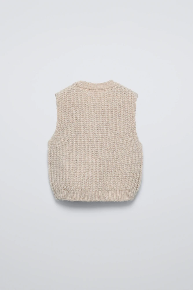 GILET SANS MANCHES EN MAILLE ÉPAISSE