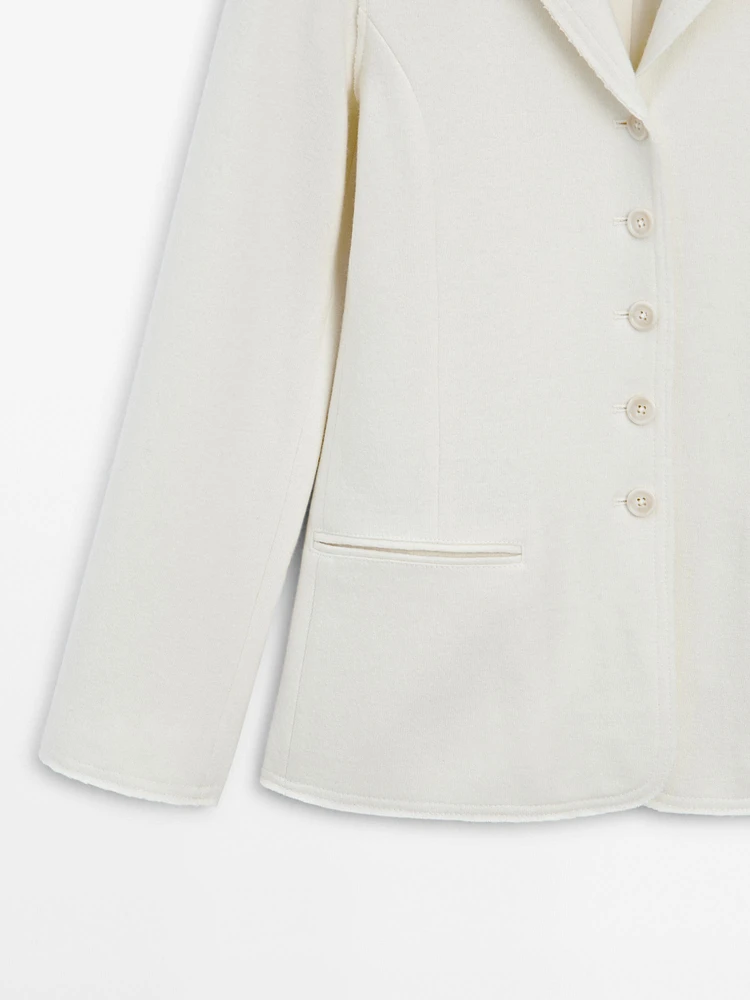 Blazer fin en laine mélangée