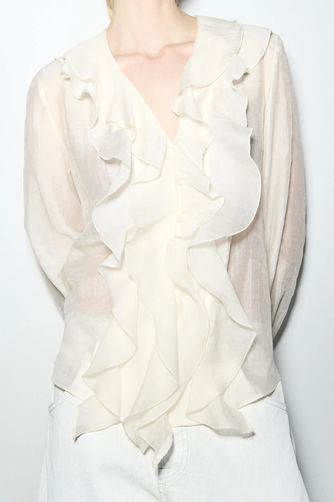 ZW COLLECTION RUFFLED SHIRT