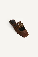 LIMITED EDITION STUDDED SPLIT LEATHER MULES