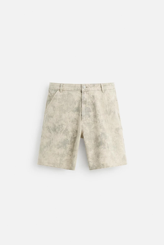 ABSTRACT PRINT CARPENTER POCKET SHORTS
