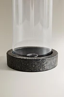 GLASS AND METAL LANTERN