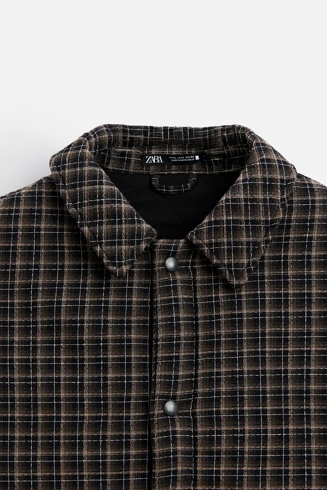 QUILTED PLAID OVERSHIRT