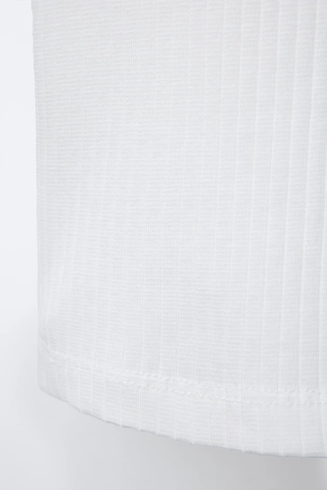 EMBROIDERED RIBBED T-SHIRT