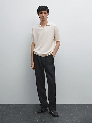 Mercerised cotton short sleeve polo shirt