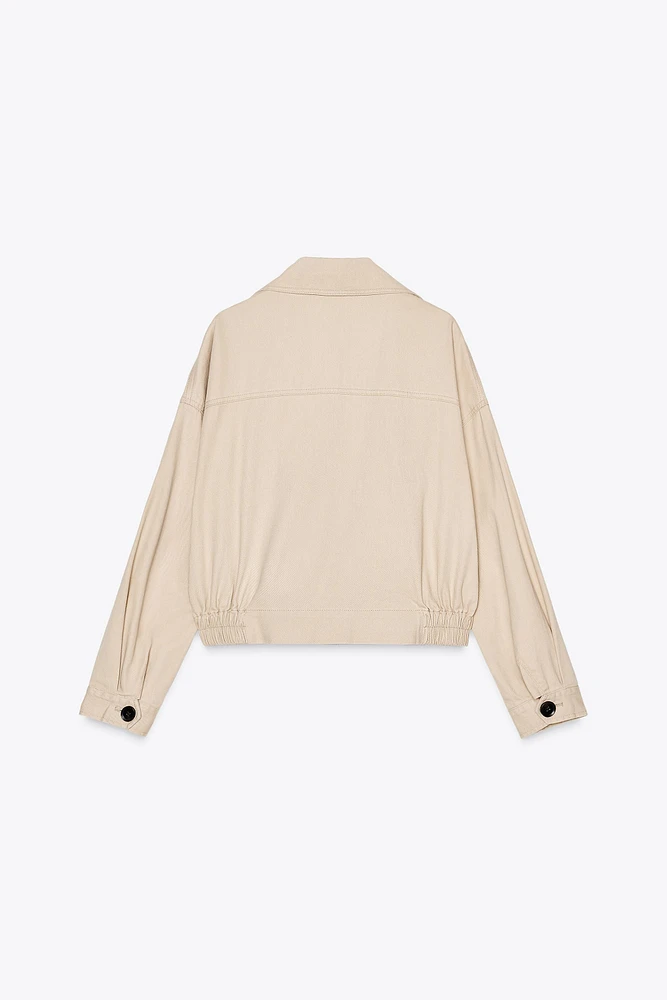 ELASTIC HEM CROPPED JACKET