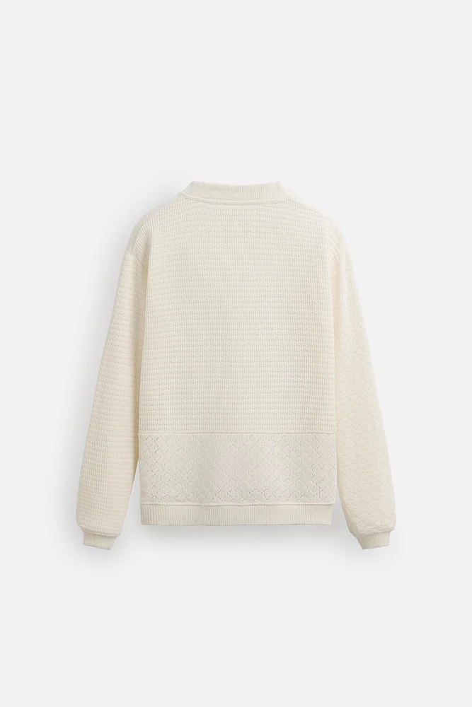 COMBINATION JACQUARD CARDIGAN