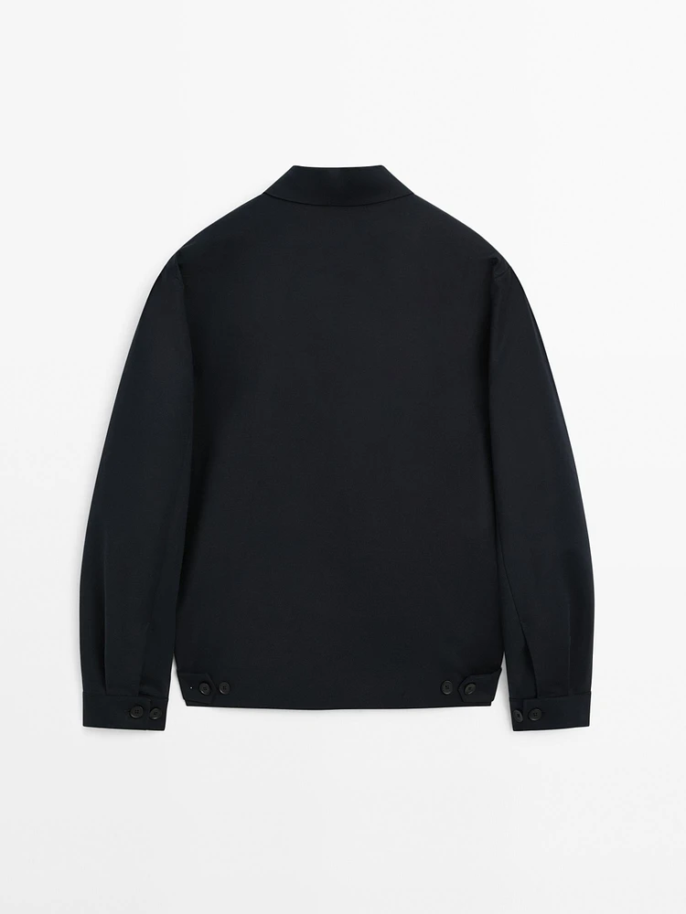 Veste à fermeture Éclair en coton mélangé