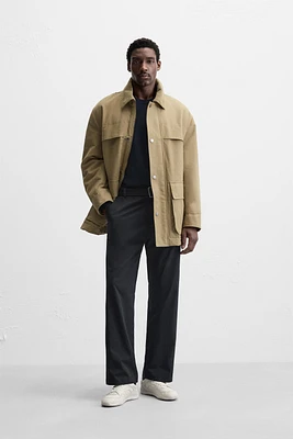 BELTED WIDE FIT PANTS