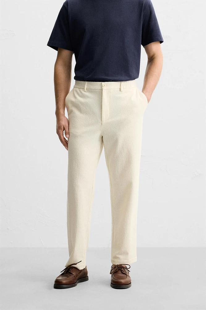 PANTALON À TEXTURE VELOURS BOUCLÉ