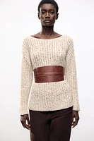 COMBINATION KNIT SWEATER