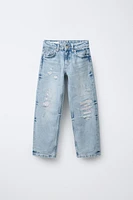 RIPPED STRAIGHT JEANS