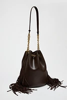 SAC SEAU CYLINDRIQUE À FRANGES