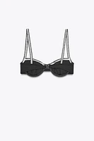 CONTRAST UNDERWIRE BIKINI TOP