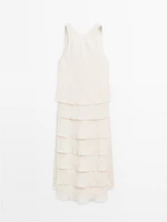 Robe longue fluide à volants