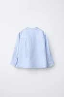 100% LINEN MANDARIN COLLAR SHIRT