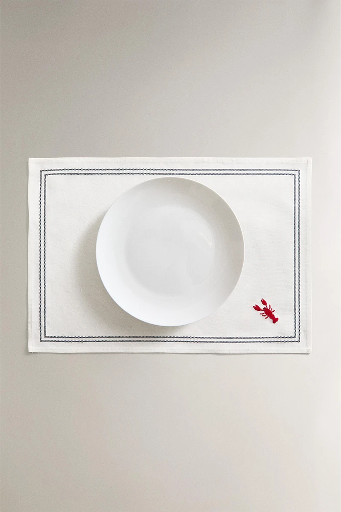 SET DE TABLE BRODERIE LANGOUSTE
