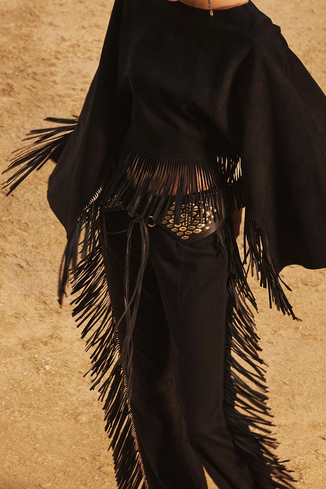 LIMITED EDITION SUEDE FRINGE CAPE