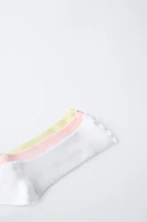 THREE-PACK OF LONG RUFFLY TRIM SOCKS