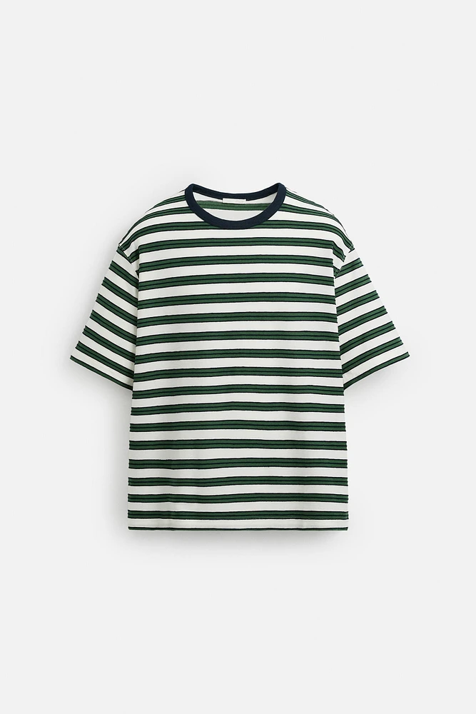 T-SHIRT JACQUARD RAYURES