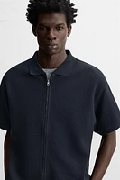 TEXTURED ZIPPER JACKET