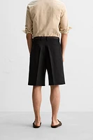 LIMITED EDITION LINEN COTTON PLEATED SHORTS