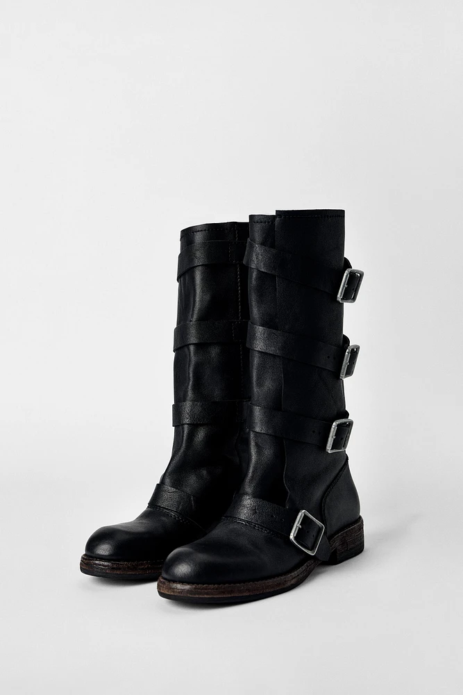 BOTTINES EN CUIR À BOUCLES KATE MOSS X ZARA