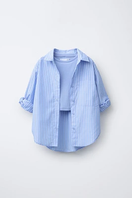 STRIPED OXFORD SHIRT AND RIB T-SHIRT PACK
