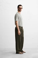 STRIPED LINEN BLEND T-SHIRT