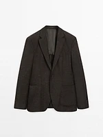 Wool blend smart blazer