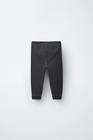 RIBBED LEGGINGS WITH LABEL