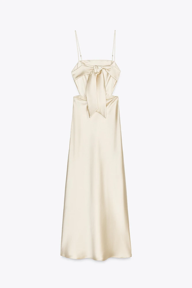 SATIN WRAP DRESS