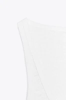 COTTON AND LINEN BLEND T-SHIRT