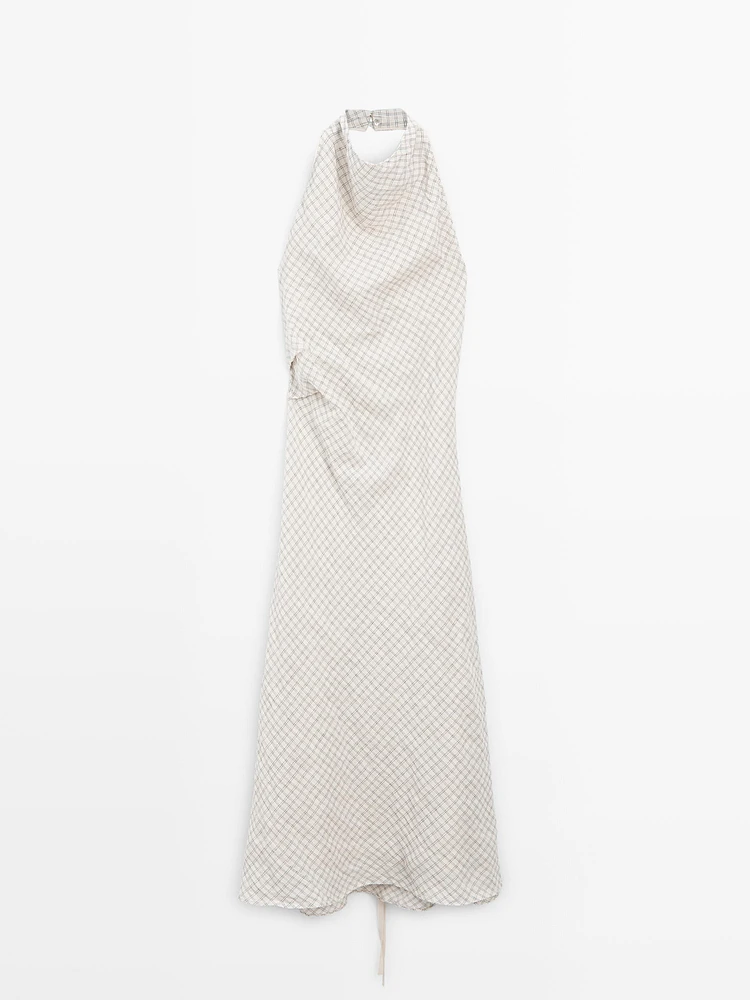 Robe midi encolure américaine dos ouvert