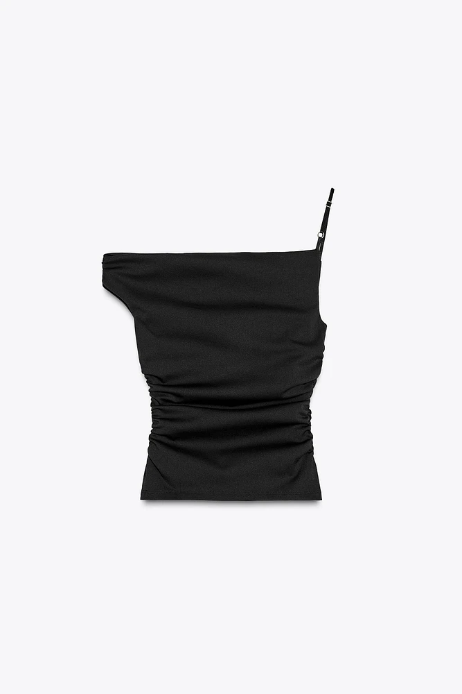 RUCHED ASYMMETRIC TOP