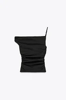 RUCHED ASYMMETRIC TOP