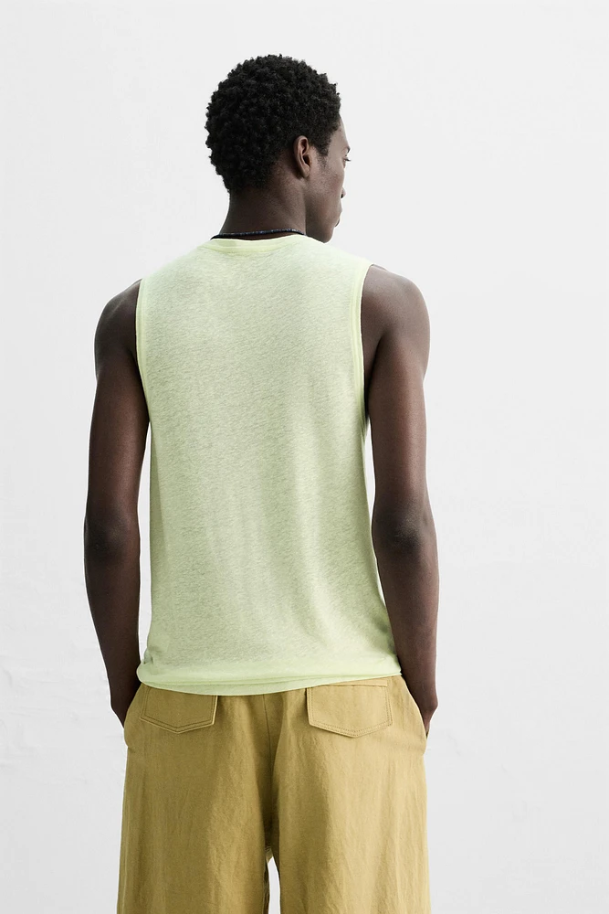 T-SHIRT DÉBARDEUR VISCOSE ET LIN