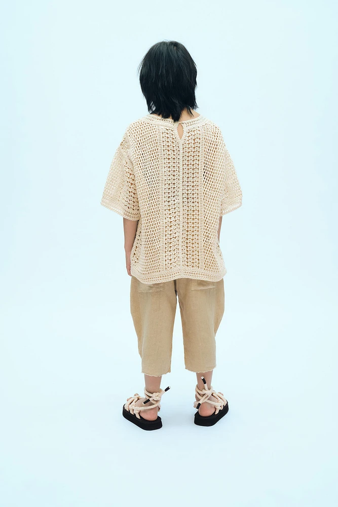 COMBINED CROCHET KNIT T-SHIRT X FANGLU LIN