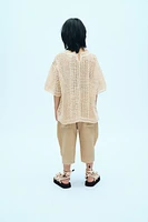 COMBINED CROCHET KNIT T-SHIRT X FANGLU LIN