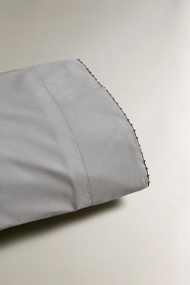 CHILDREN'S EMBROIDERED PILLOWCASE WITH TRIM DETAIL