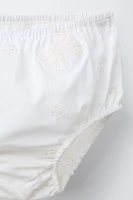 EMBROIDERED BOW DRESS AND PANTIES