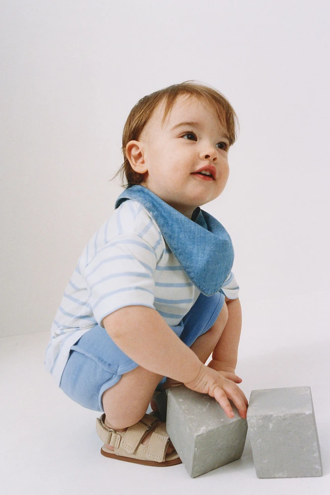 WOVEN STRIPED T-SHIRT
