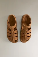 LEATHER CAGE SANDALS